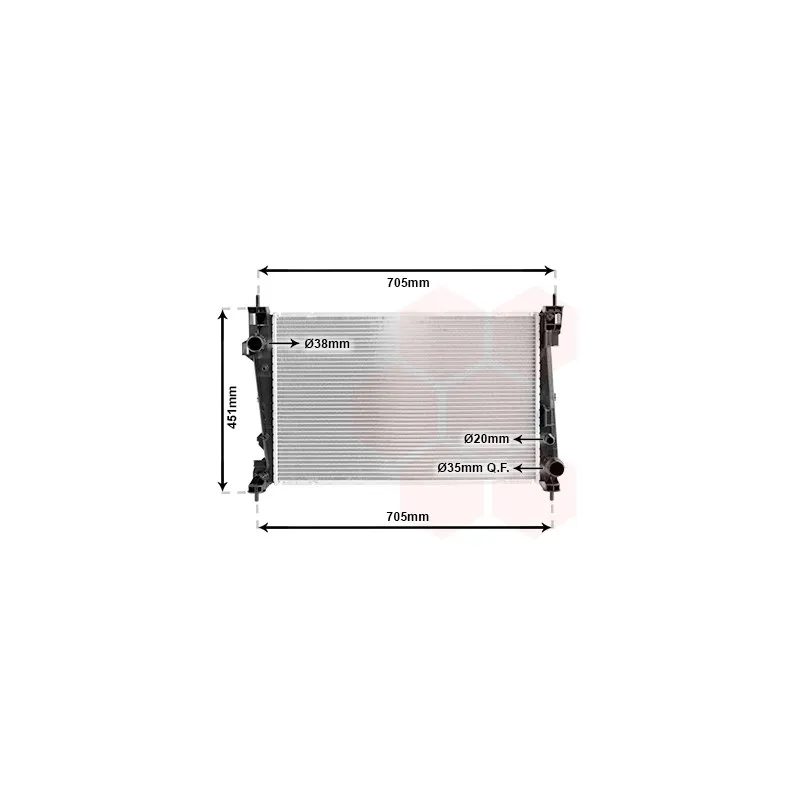 Radiateur, refroidissement du moteur VAN WEZEL 01002124