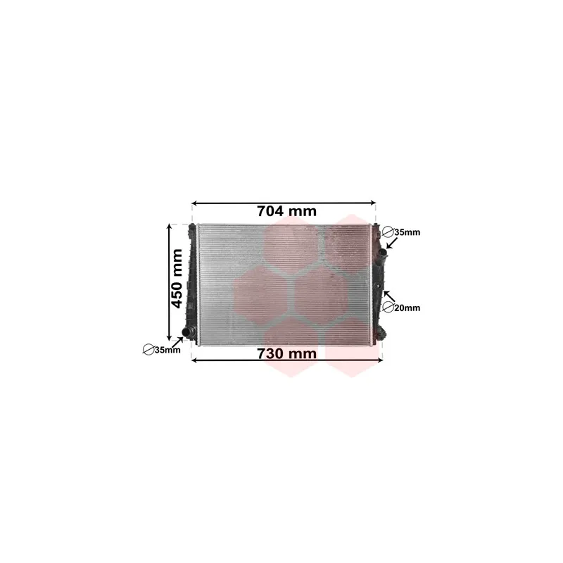 Radiateur, refroidissement du moteur VAN WEZEL 01002132