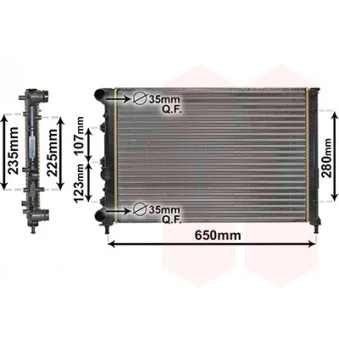 Radiateur, refroidissement du moteur VAN WEZEL 01002144