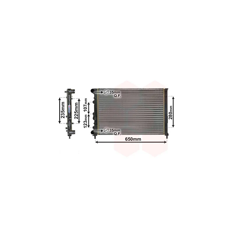 Radiateur, refroidissement du moteur VAN WEZEL 01002144