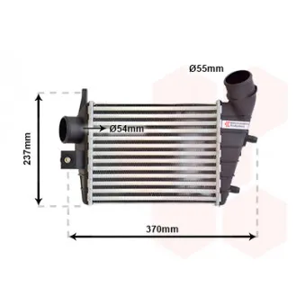 Intercooler, échangeur VAN WEZEL 01004085