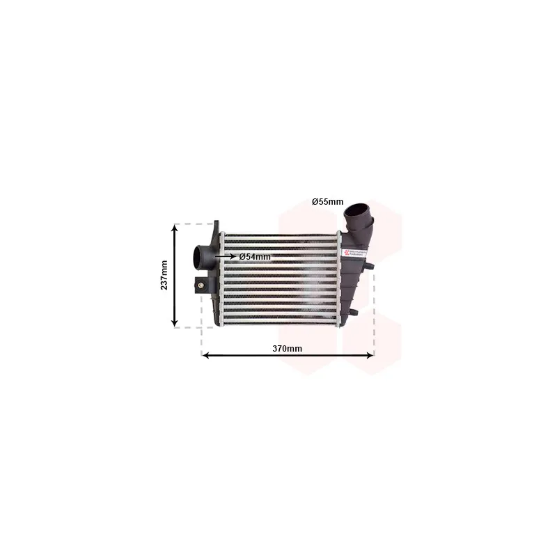 Intercooler, échangeur VAN WEZEL 01004085