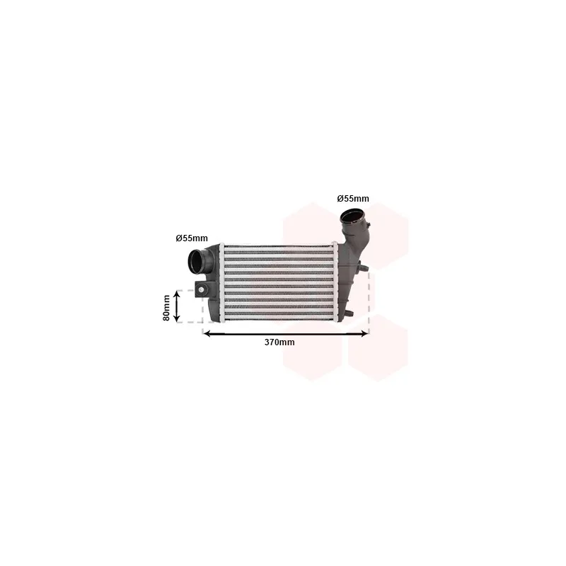 Intercooler, échangeur VAN WEZEL 01004086