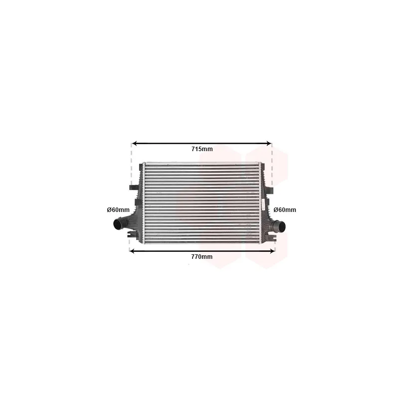 Intercooler, échangeur VAN WEZEL 01004096