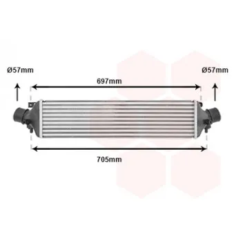 Intercooler, échangeur VAN WEZEL 01004118