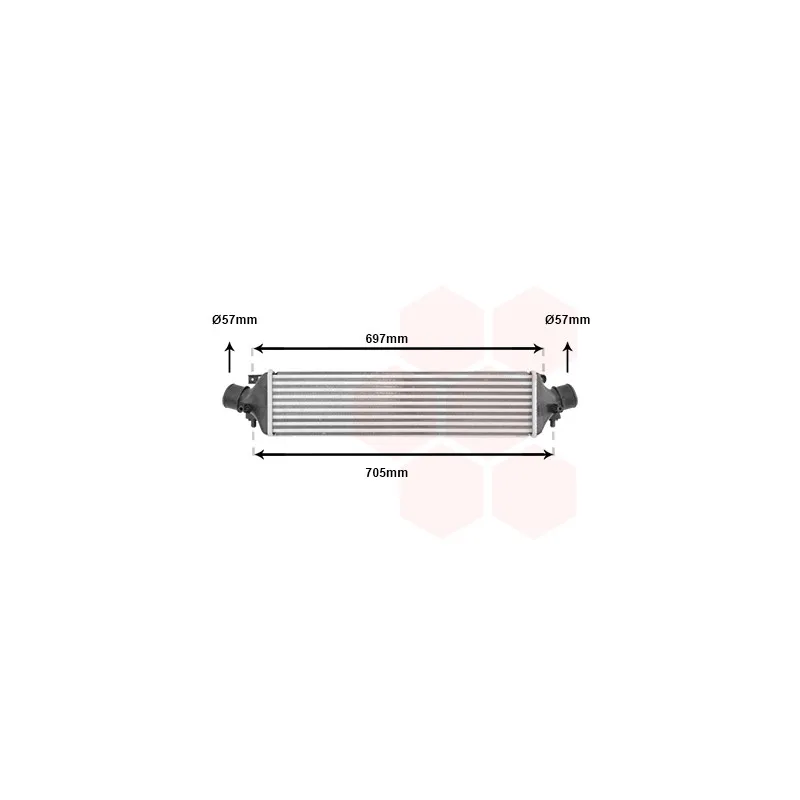 Intercooler, échangeur VAN WEZEL 01004118