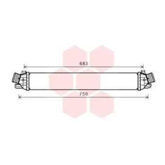 Intercooler, échangeur VAN WEZEL 01004130