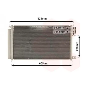 Condenseur, climatisation VAN WEZEL 01005115
