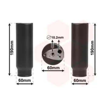 Filtre déshydratant, climatisation VAN WEZEL 0100D003
