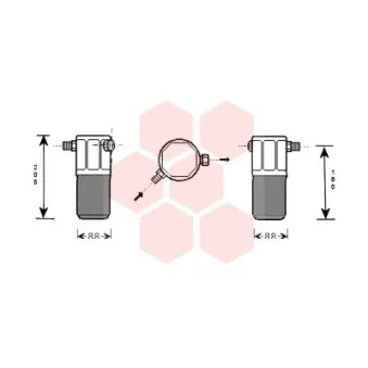 Filtre déshydratant, climatisation VAN WEZEL 0100D099