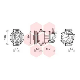 Compresseur, climatisation VAN WEZEL 0100K126