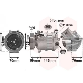 Compresseur, climatisation VAN WEZEL 0100K145