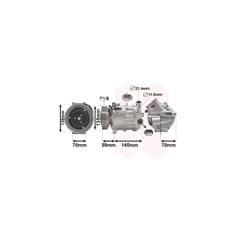 Compresseur, climatisation VAN WEZEL 0100K145