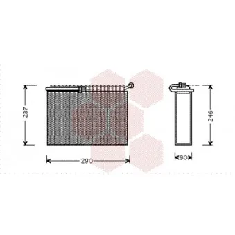 Évaporateur climatisation VAN WEZEL 0100V022