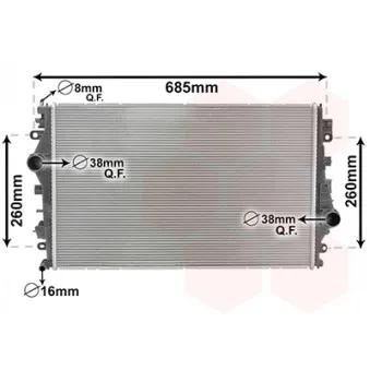 Radiateur, refroidissement du moteur VAN WEZEL 01012700