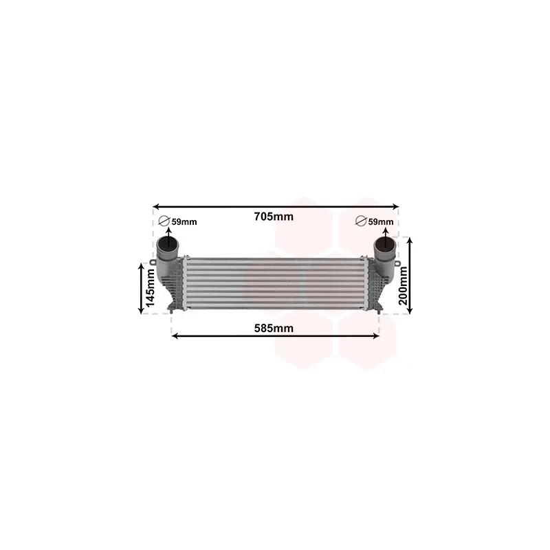 Intercooler, échangeur VAN WEZEL 01014700