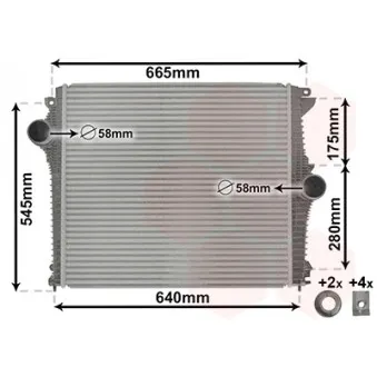 Intercooler, échangeur VAN WEZEL 01014701