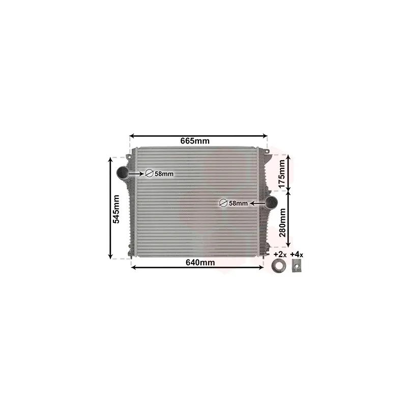 Intercooler, échangeur VAN WEZEL 01014701