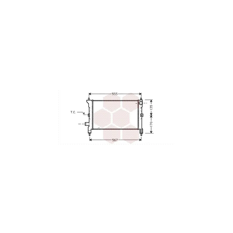 Radiateur, refroidissement du moteur VAN WEZEL 02002081
