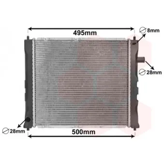 Radiateur, refroidissement du moteur VAN WEZEL 02002097