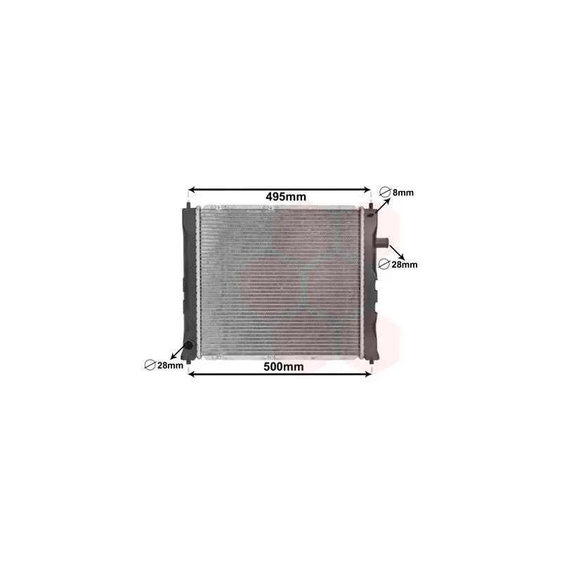 Radiateur, refroidissement du moteur VAN WEZEL 02002097