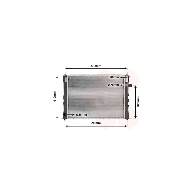 Radiateur, refroidissement du moteur VAN WEZEL 02002111
