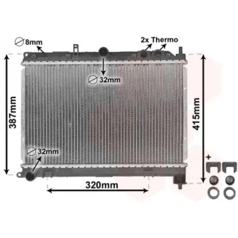 Radiateur, refroidissement du moteur VAN WEZEL 02002118