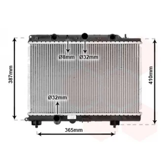 Radiateur, refroidissement du moteur VAN WEZEL 02002120