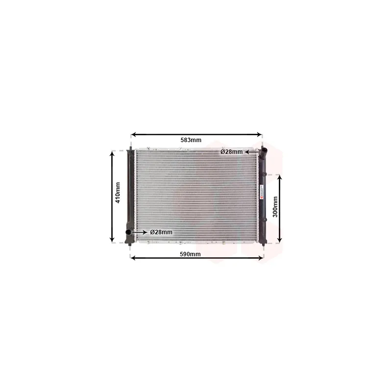 Radiateur, refroidissement du moteur VAN WEZEL 02002149