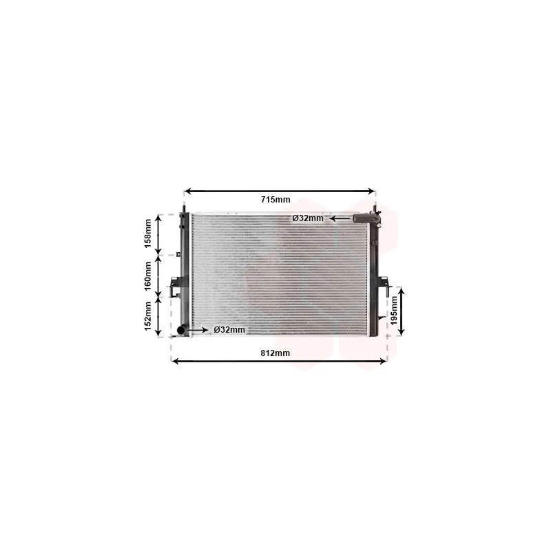 Radiateur, refroidissement du moteur VAN WEZEL 02002152