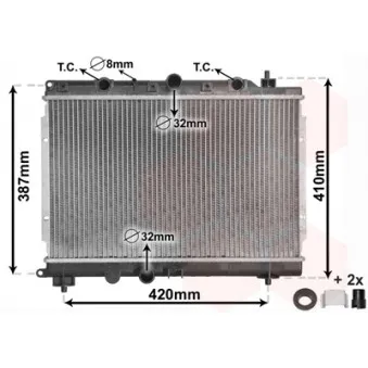 Radiateur, refroidissement du moteur VAN WEZEL 02002153
