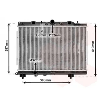 Radiateur, refroidissement du moteur VAN WEZEL 02002154