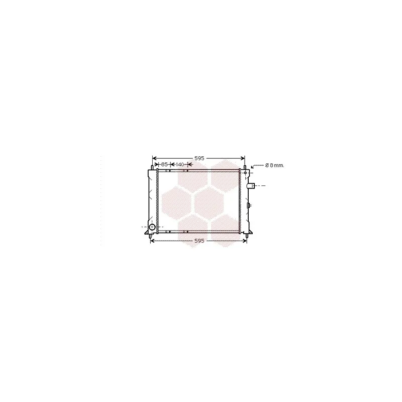 Radiateur, refroidissement du moteur VAN WEZEL 02002155