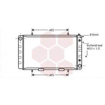 Radiateur, refroidissement du moteur VAN WEZEL 02002162