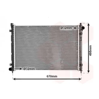 Radiateur, refroidissement du moteur VAN WEZEL 02002163