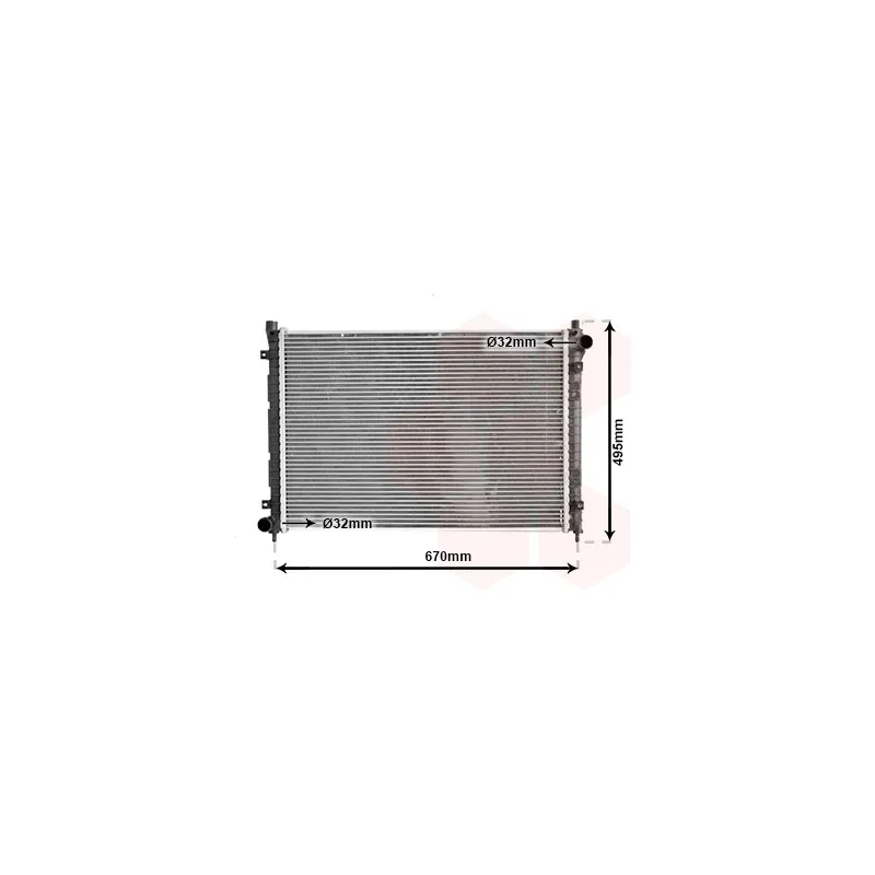 Radiateur, refroidissement du moteur VAN WEZEL 02002163