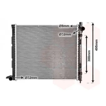 Radiateur, refroidissement du moteur VAN WEZEL 02002164