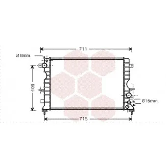 Radiateur, refroidissement du moteur VAN WEZEL 02002165