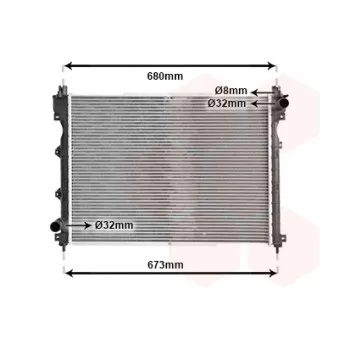 Radiateur, refroidissement du moteur VAN WEZEL 02002174