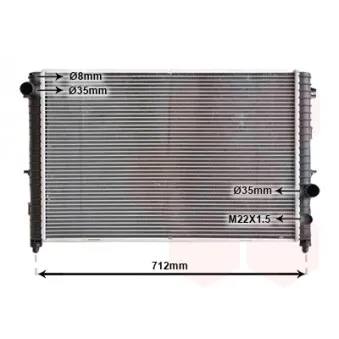 Radiateur, refroidissement du moteur VAN WEZEL 02002175