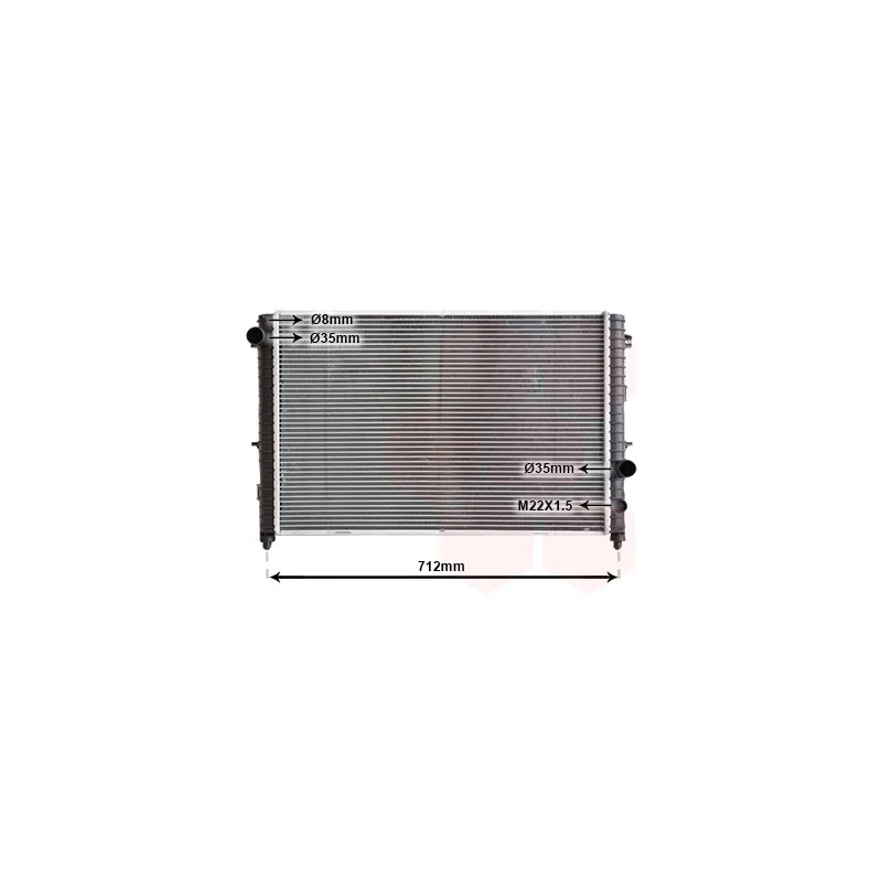 Radiateur, refroidissement du moteur VAN WEZEL 02002175
