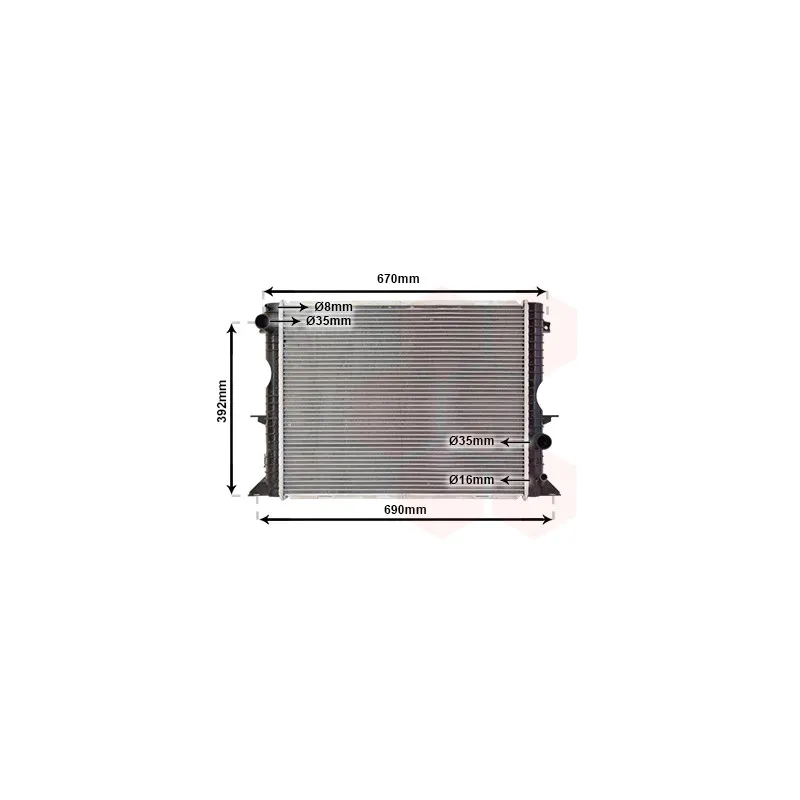 Radiateur, refroidissement du moteur VAN WEZEL 02002184