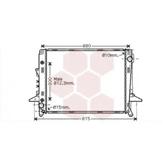 Radiateur, refroidissement du moteur VAN WEZEL 02002197