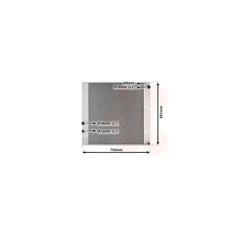 Radiateur, refroidissement du moteur VAN WEZEL 02002207