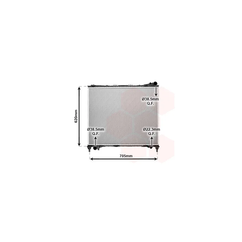 Radiateur, refroidissement du moteur VAN WEZEL 02002337