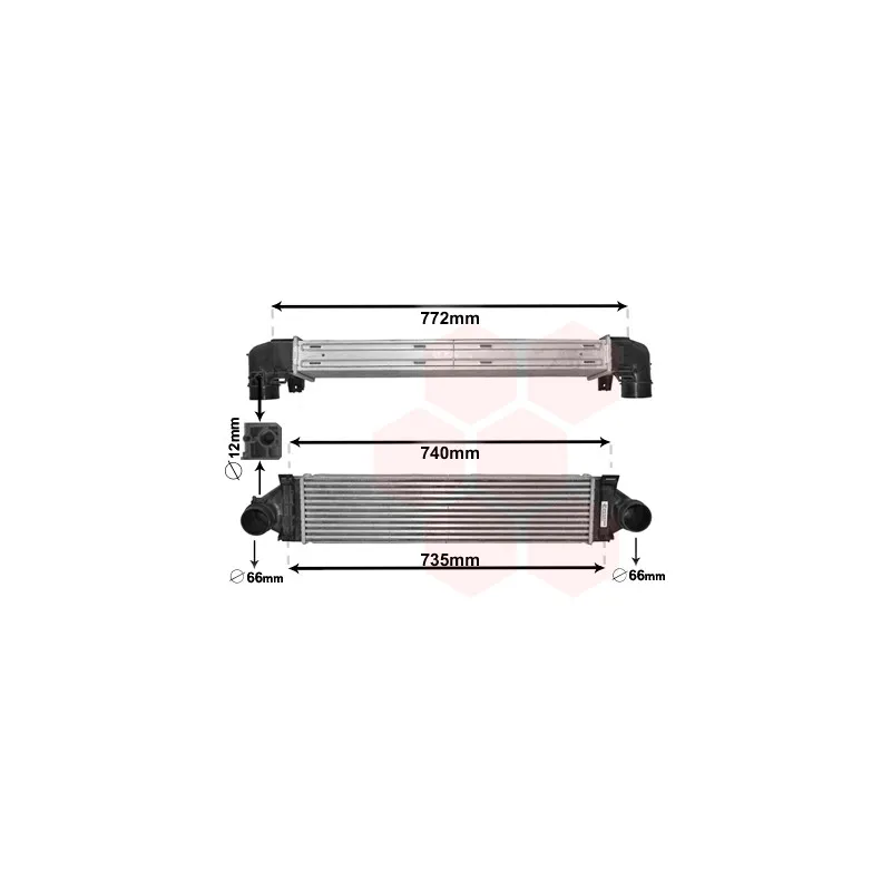 Intercooler, échangeur VAN WEZEL 02004218