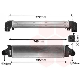 Intercooler, échangeur VAN WEZEL 02004219