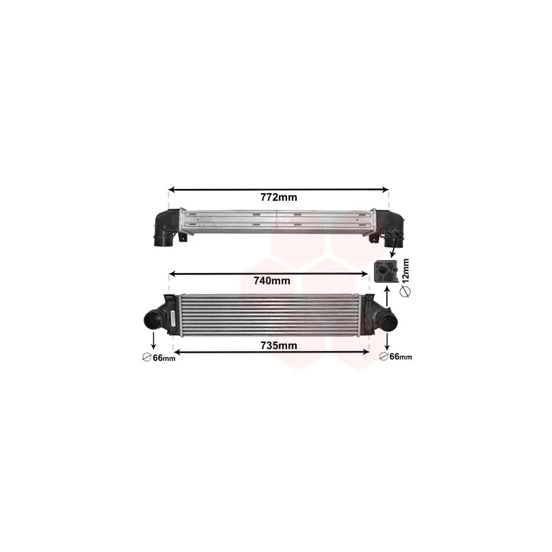 Intercooler, échangeur VAN WEZEL 02004219