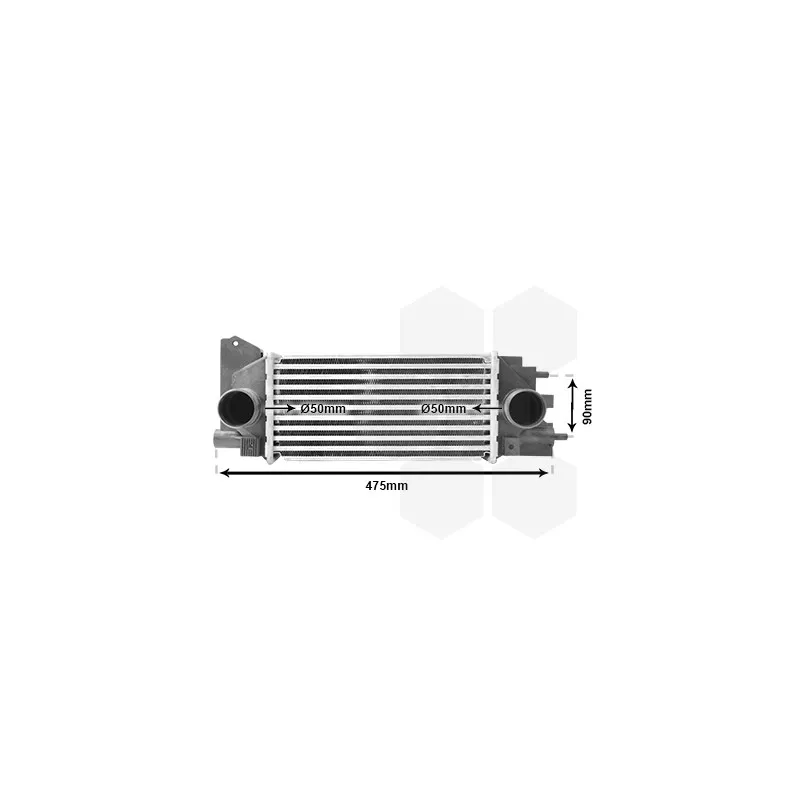 Intercooler, échangeur VAN WEZEL 02004231