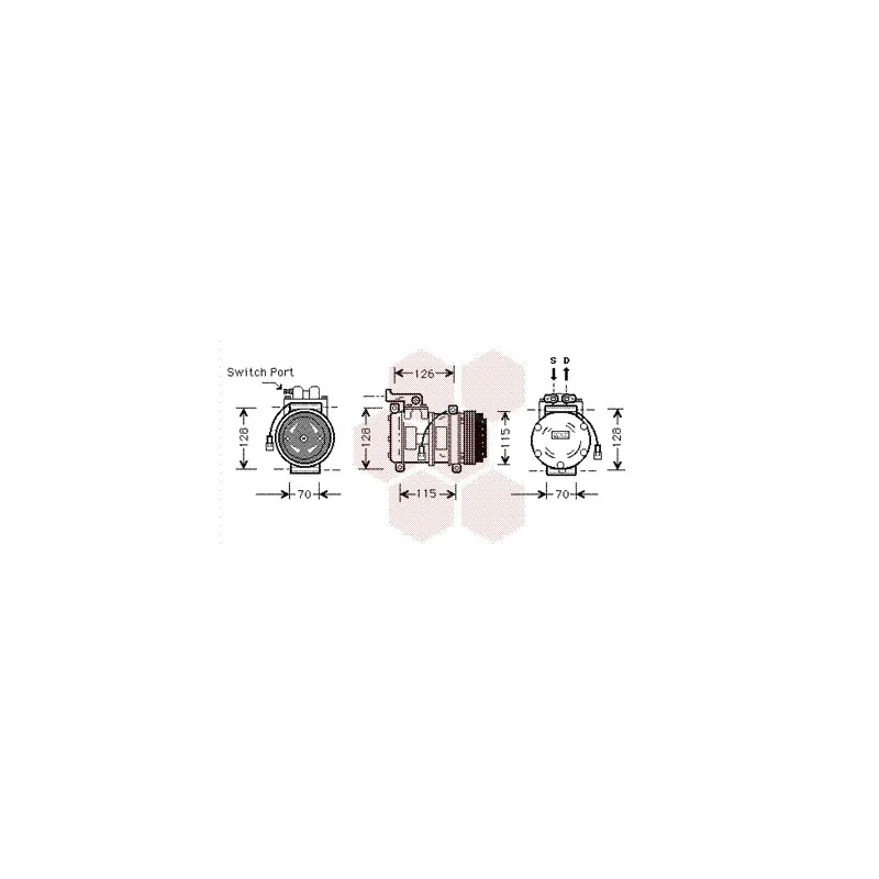 Compresseur, climatisation VAN WEZEL 0200K027